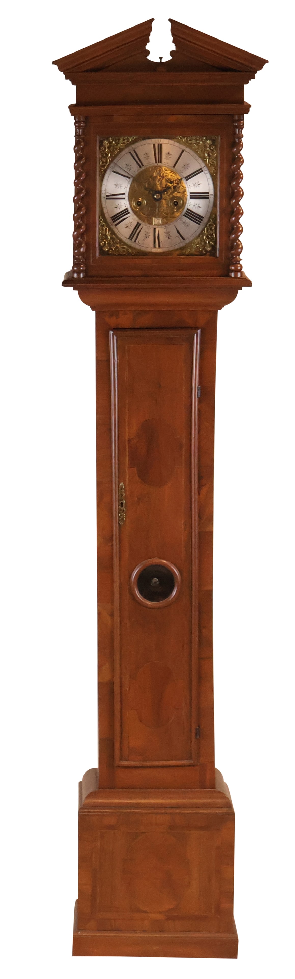 George II Style Walnut Long Cast Clock (1 of 15)