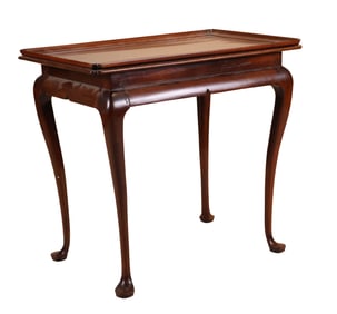 Queen Anne Walnut and Maple Tea Table