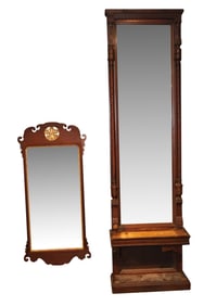 Victorian Carved Mahogany Hall Mirror