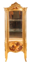Louis XV Style Vernis Matin-Influenced Painted Bombe Vitrine