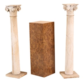 Pair of White-Painted Wood Columns