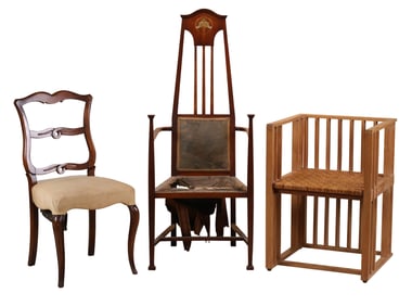 George Montague Ellwood (1875-1955) Inlaid Walnut Armchair