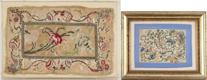 Two Framed Textile Fragments