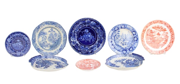 Group of Eight Transferware Plates