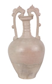Chinese White-Glazed Double Dragon-Handled Ewer