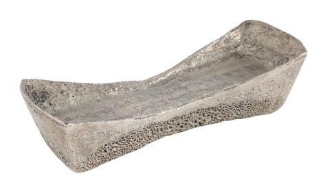Large Chinese Silver Toned Metal Ingot