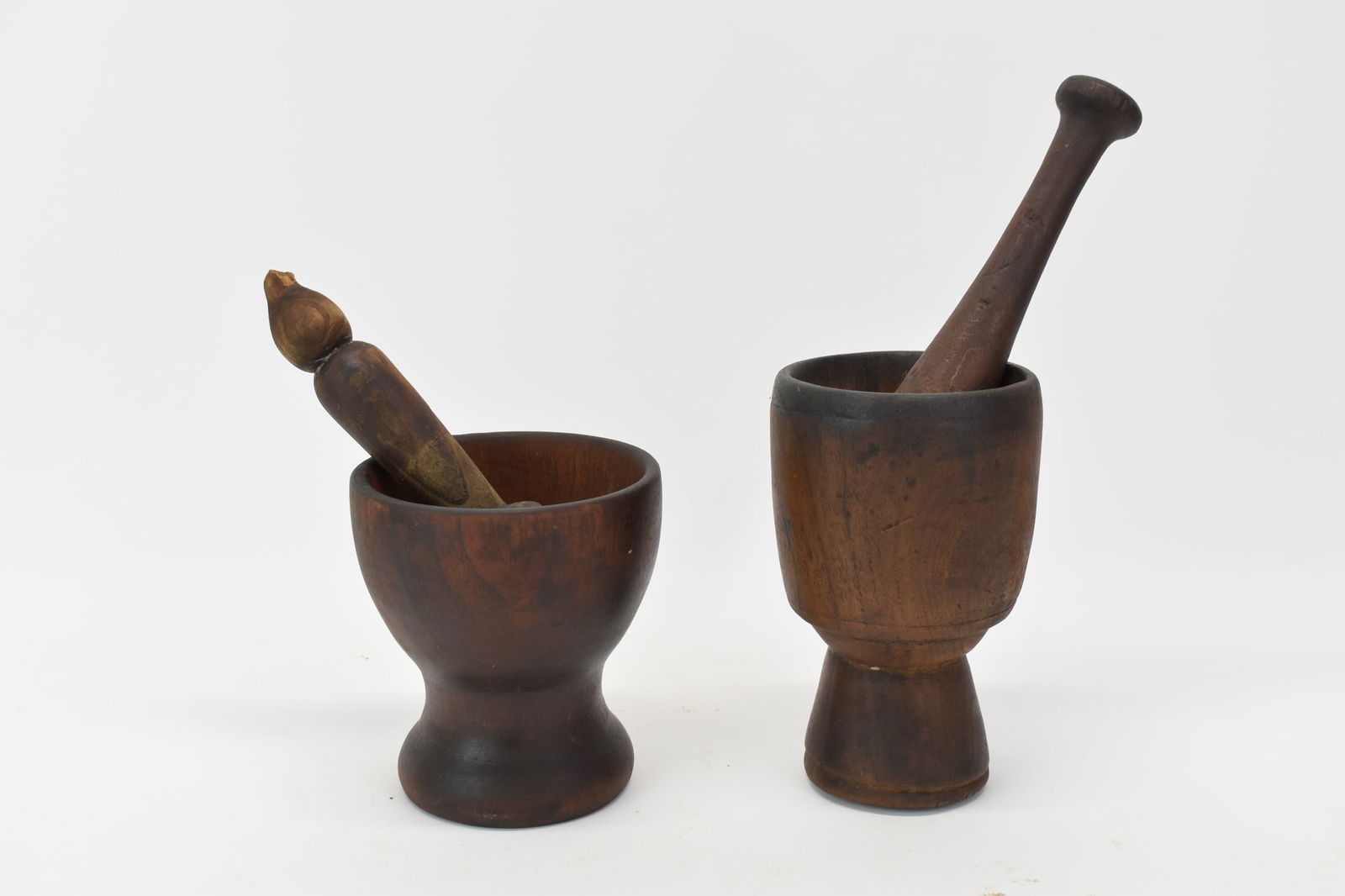 Two Antique Wooden Mortar and Pestle (1 of 11)