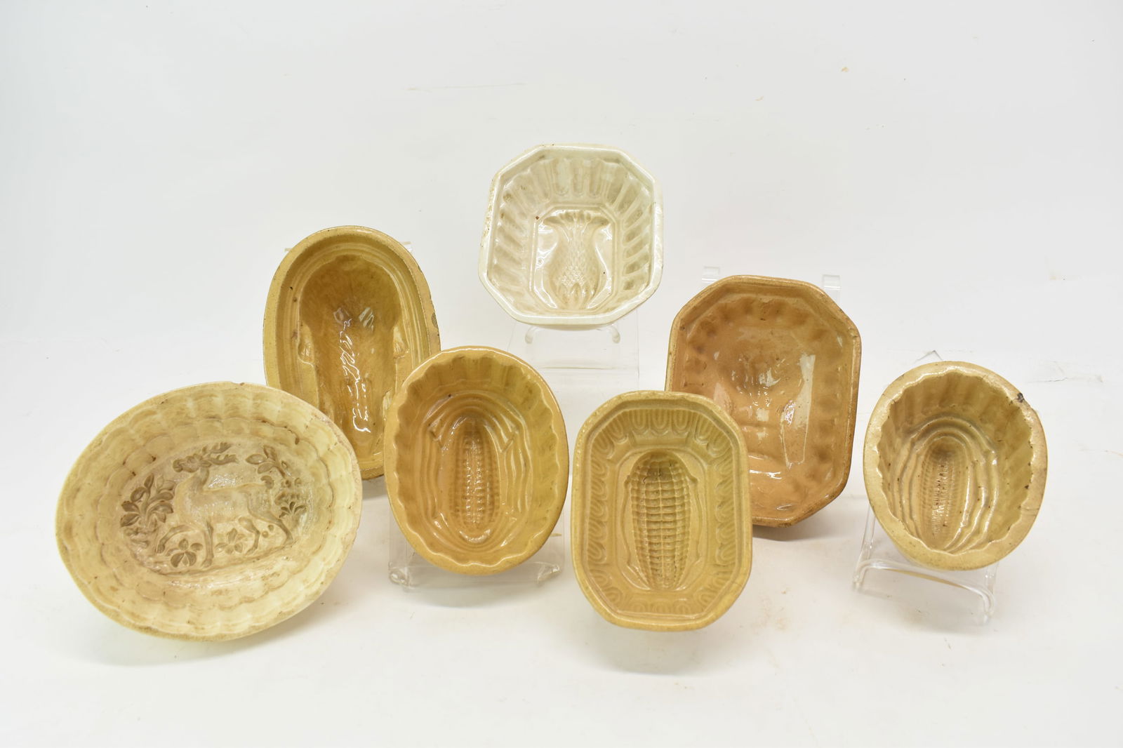 Group of Six Assorted Yellowware Molds (1 of 9)