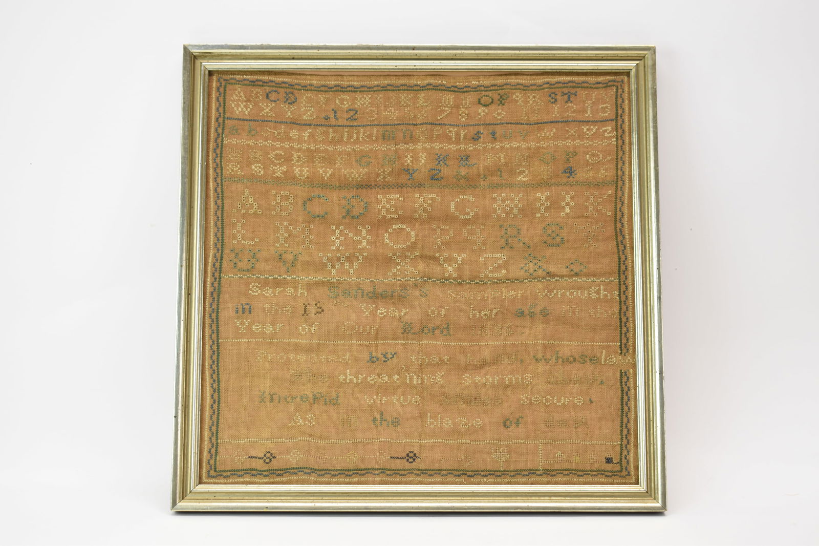 Sampler by Sarah Sanders Dated 1836 (1 of 5)