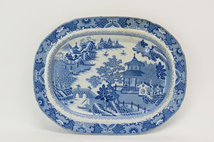 Antique Willow Pattern Platter