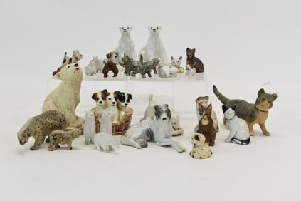 Group of Assorted Cat, Dog, and Bear Figurals