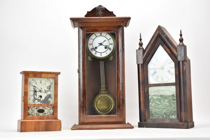 Antique Mahogany Steeple Clock