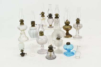 Group of Assorted Diminutive Glass Fluid Lamps