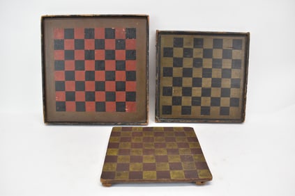 Group of Three Antique Game Boards