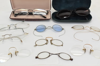 Group of Assorted Antique and Vintage Eye Glasses