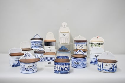 Group of 15 Assorted Porcelain Salt Boxes