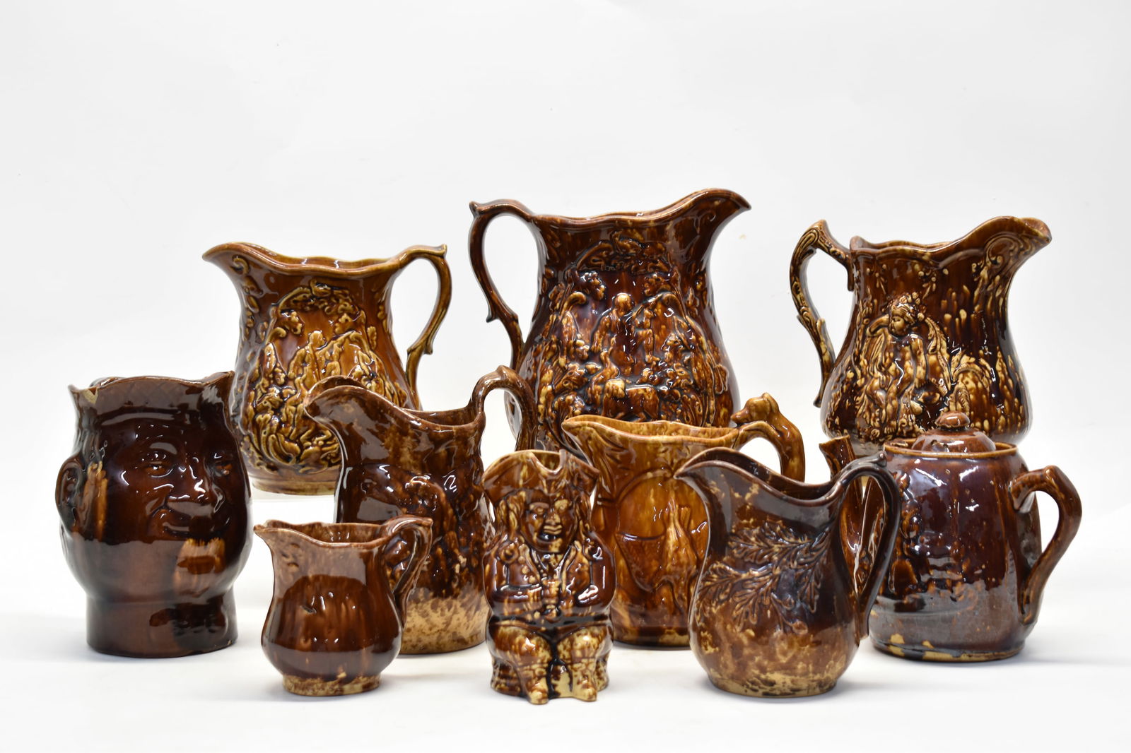 Antique Group of 9 Assorted Yellowware Pitchers (1 of 20)