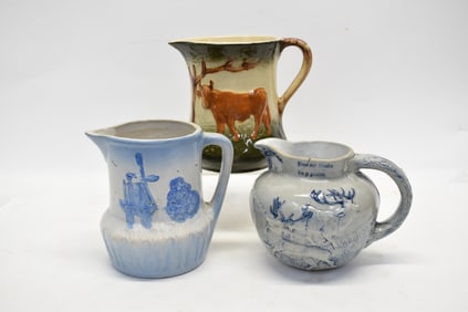 Group of Three Assorted Pitchers