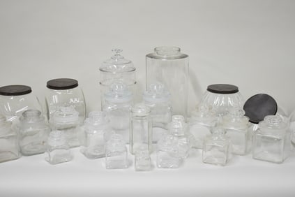 Large Group of 24 Assorted Canister and Apothecary Jars