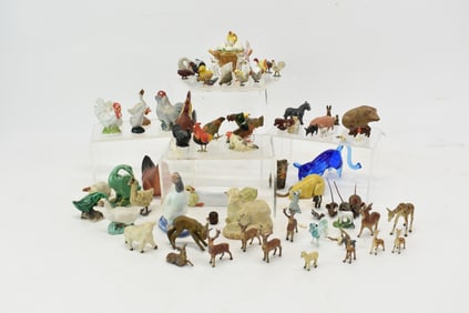 Group of Assorted Metal, Glass and Porcelain Figurals
