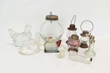 Vintage Group of Assorted Glass Candy Containers