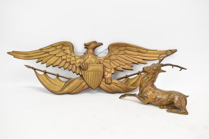 Vintage Sexton Gold Painted Aluminum Eagle