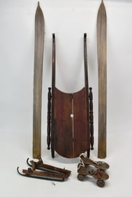 Antique Red Stained Sled