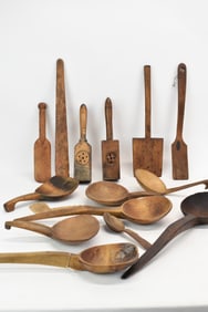 Vintage Group of Assorted Wooden Cooking Utensils