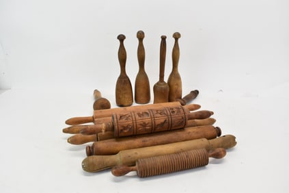 Group of Assorted Wooden Rolling Pins