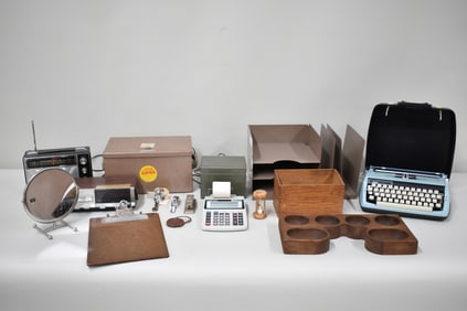 Group of Assorted Desk and Household Items