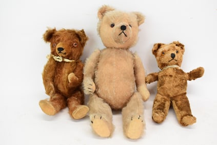 Group of Three Antique Teddy Bears
