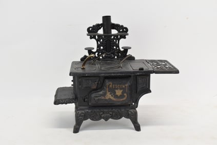 Vintage Crescent Miniature Iron Stove