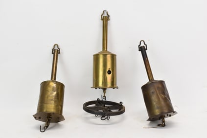 Three Antique Brass Clockwork Roasting Jacks