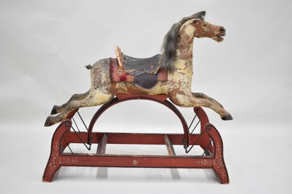 Antique Wooden Rocking Horse