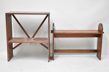 Two Antique Pine Shelves