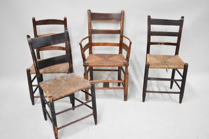 Antique Rush Seat Armchair