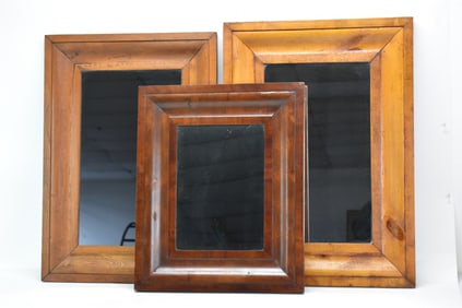 Two Antique Pine Ogee Hanging Wall Mirrors