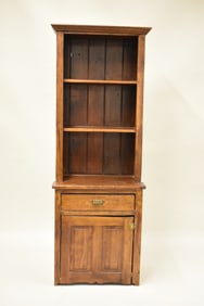 Antique Country Pine Stepback Cupboard