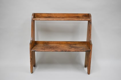 Antique Country Pine Stepback Bench