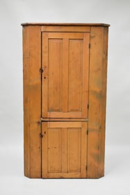 Antique Country Pine Corner Cupboard