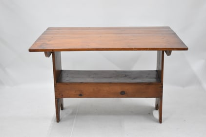 Antique Pine Hutch Table