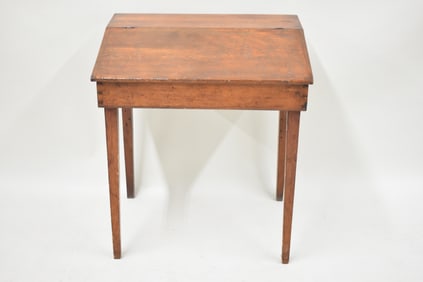Antique Pine Slant Front School House Desk
