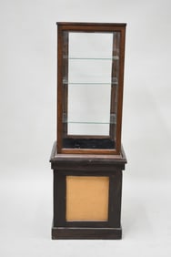 Antique Oak Glass Curio Cabinet