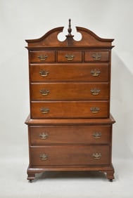 Chippendale Style Cherrywood Chest on Chest