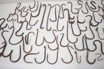 Group of 55 Assorted Wrought Iron Pot Hangers