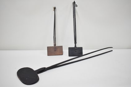 Group of Three Assorted Wrought Iron Waffle Wafer Irons