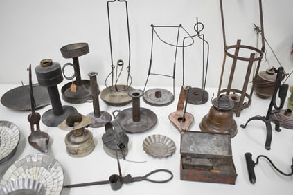 Large Group of Assorted Primitive Lighting