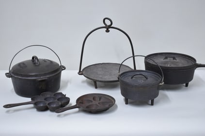 Antique Iron Hanging Hearth Griddle