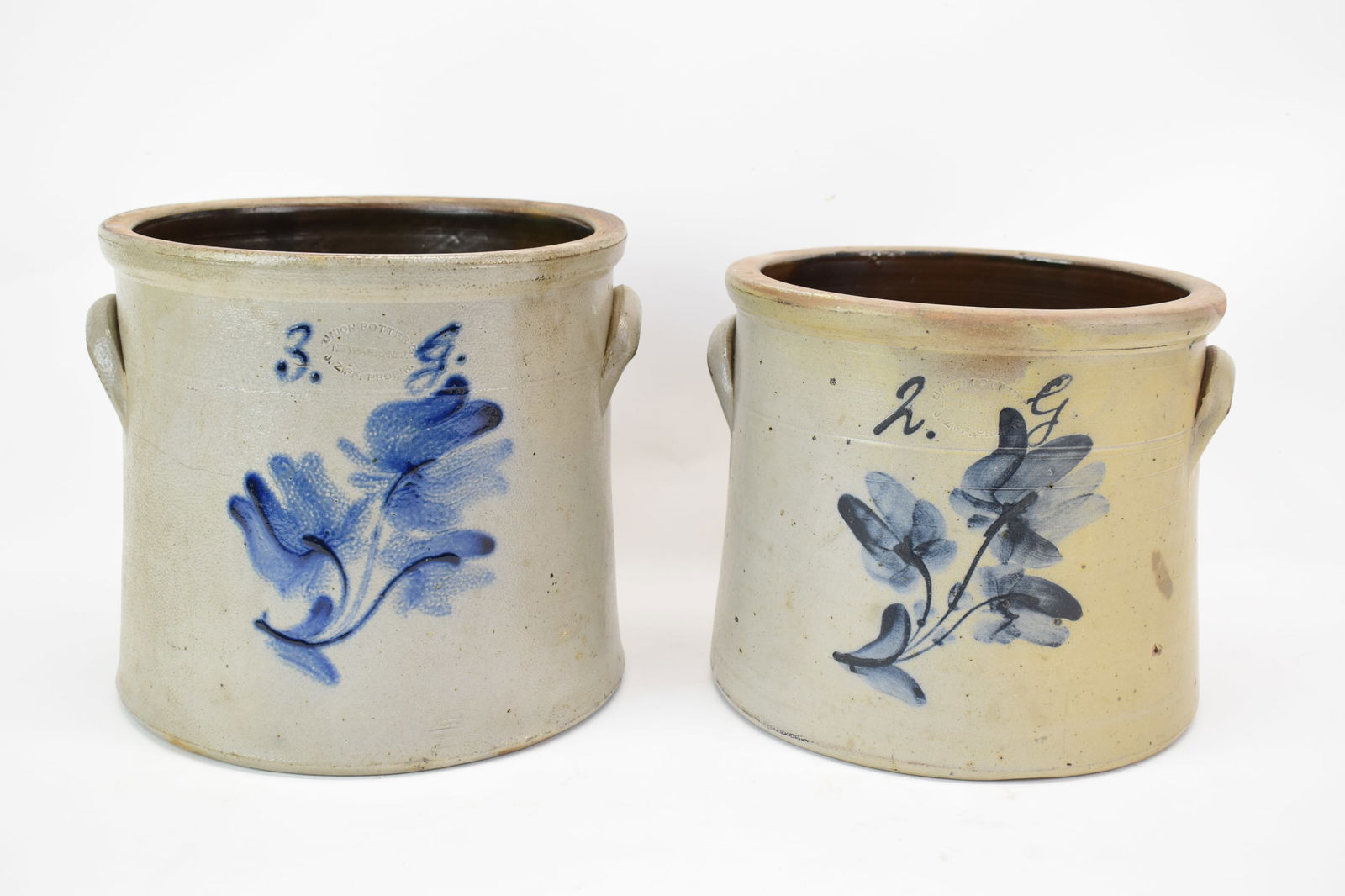 Two J. Zipf Union Pottery Stoneware Crocks (1 of 13)