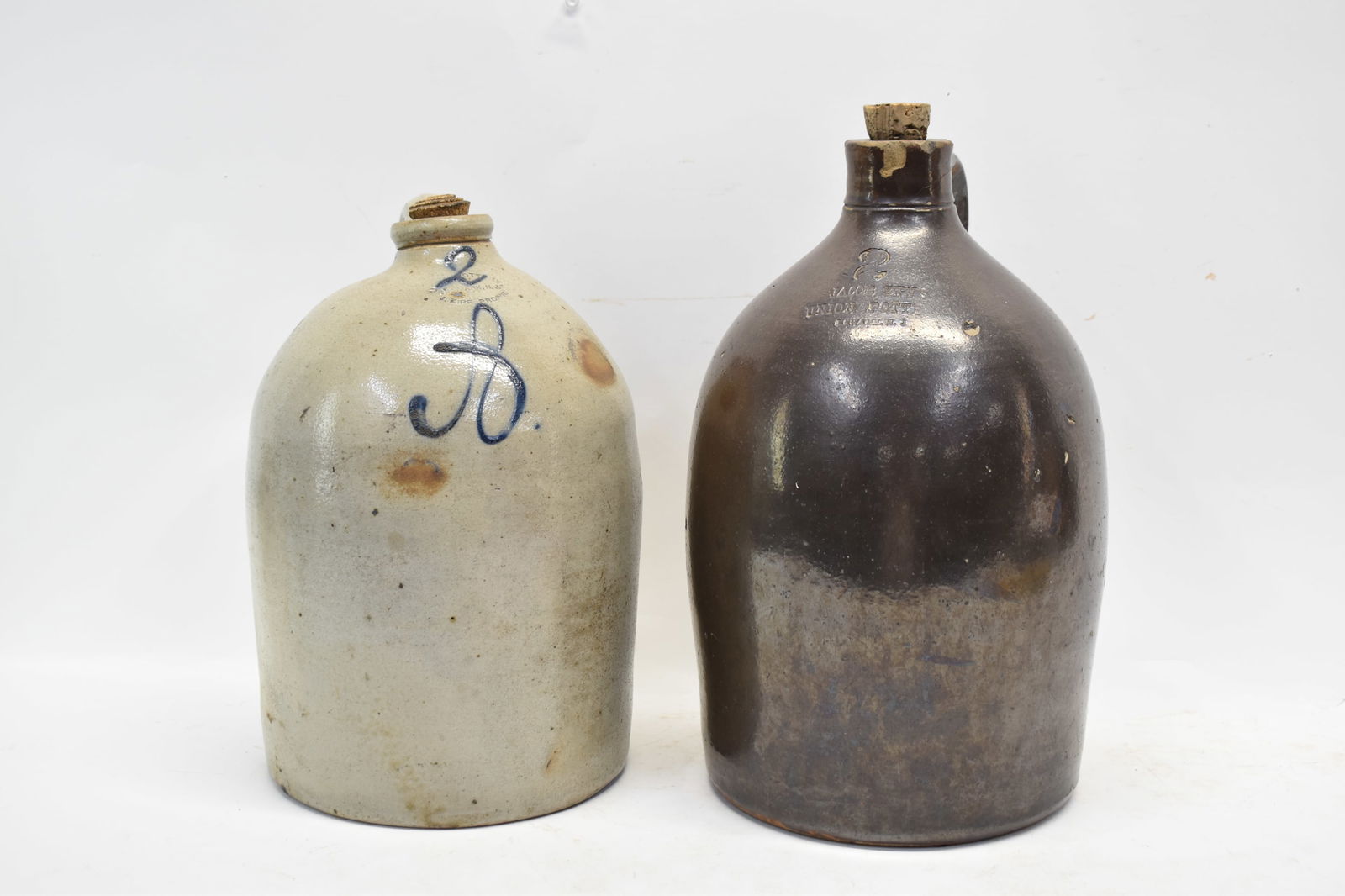 Two J. Zipf Union Pottery Stoneware Jugs (1 of 11)